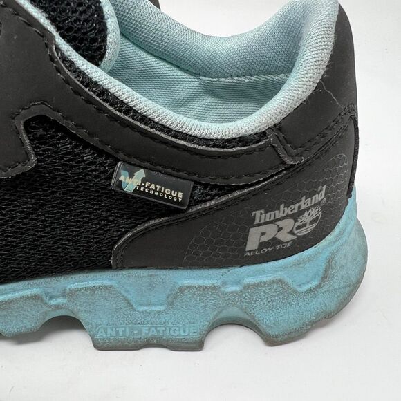 TIMBERLAND PRO Women’s Alloy Toe Work Shoes 8.5M Black Blue Anti-Fatigue Safety - Picture 6 of 11